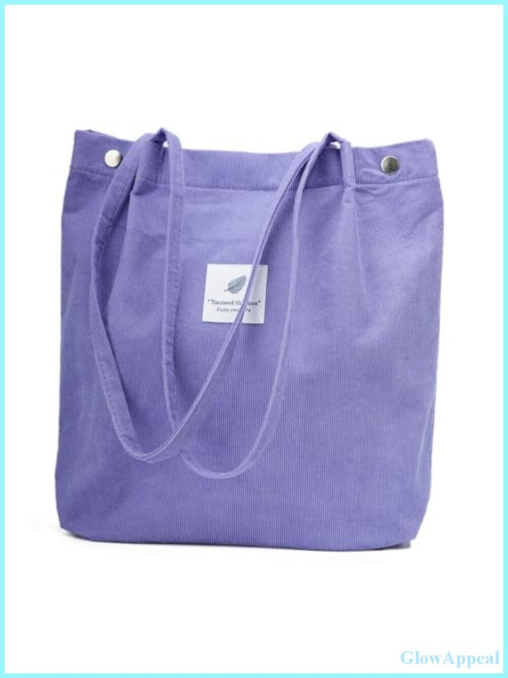 Corduroy Tote Bag Women Shoulder Bag Inner Pocket Work Beach Travel